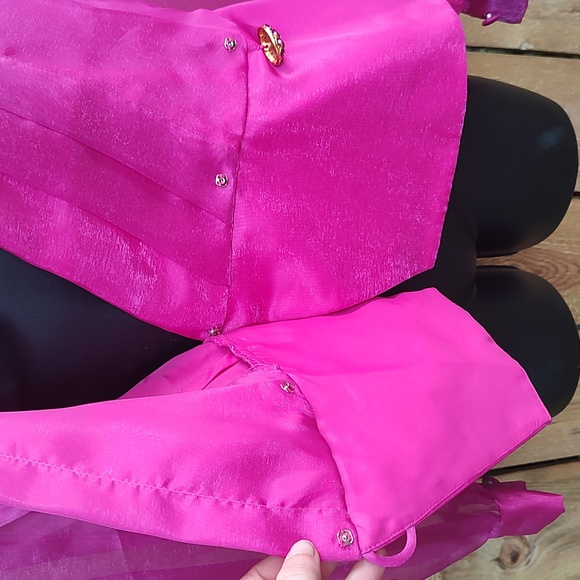Michael Marcella Vintage 80s Fuschia Wrap Shirt - Picture 11 of 11
